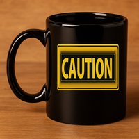 Caution Caution Warning Watch Out Proceed With Care 11oz C Handle Ceramic Mug