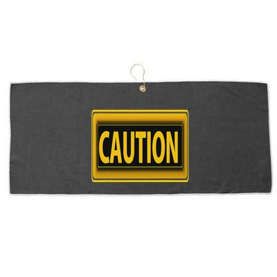 Caution Caution Warning Watch Out Proceed With Care Large Microfiber Waffle Golf Towel
