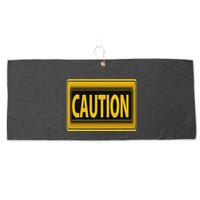 Caution Caution Warning Watch Out Proceed With Care Large Microfiber Waffle Golf Towel