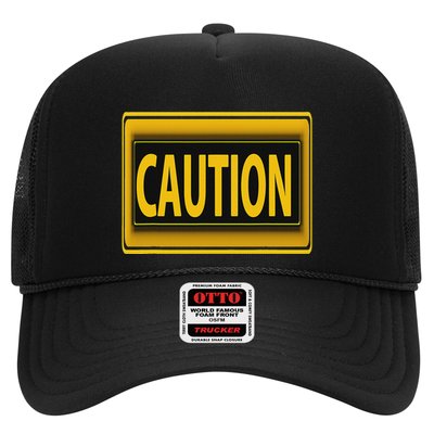 Caution Caution Warning Watch Out Proceed With Care Trucker Hat