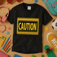 Caution Caution Warning Watch Out Proceed With Care Kids T-Shirt