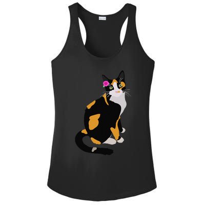 Calico Cat With Pink Flower, Calico Mom, Cat Lover Ladies PosiCharge Competitor Racerback Tank