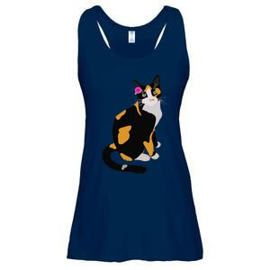 Calico Cat With Pink Flower, Calico Mom, Cat Lover Ladies Essential Flowy Tank