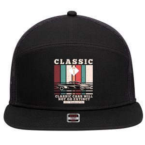 Classic Cars Will Not Go Extinct 2021 Woodward Ave M1 7 Panel Mesh Trucker Snapback Hat