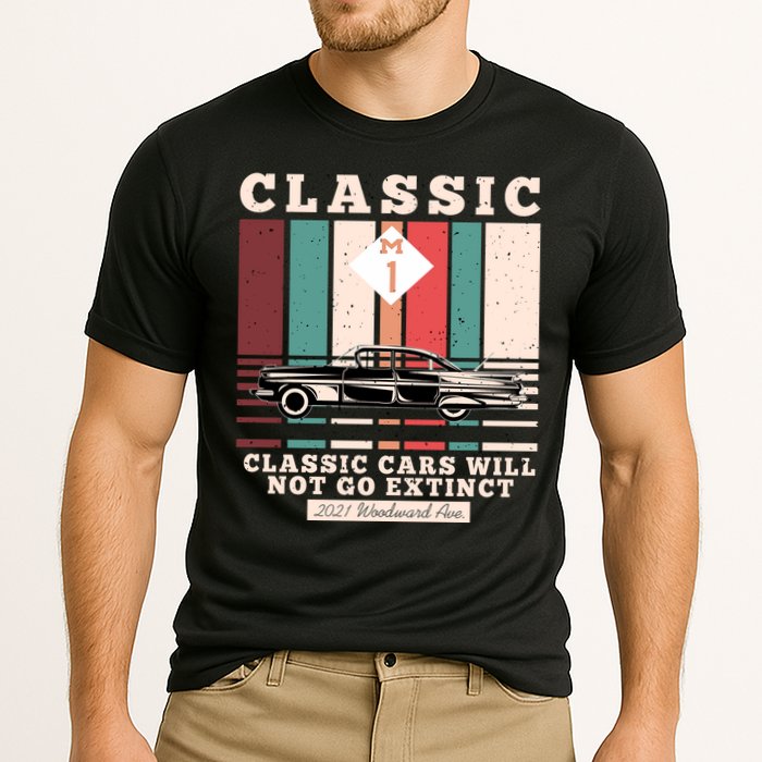 Classic Cars Will Not Go Extinct 2021 Woodward Ave M1 Cooling Performance Crew T-Shirt