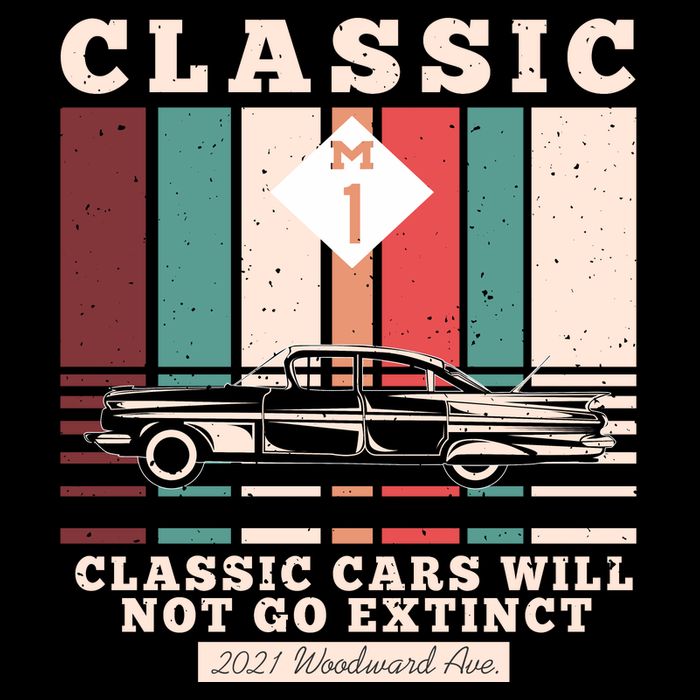 Classic Cars Will Not Go Extinct 2021 Woodward Ave M1 16 in Basic Backpack