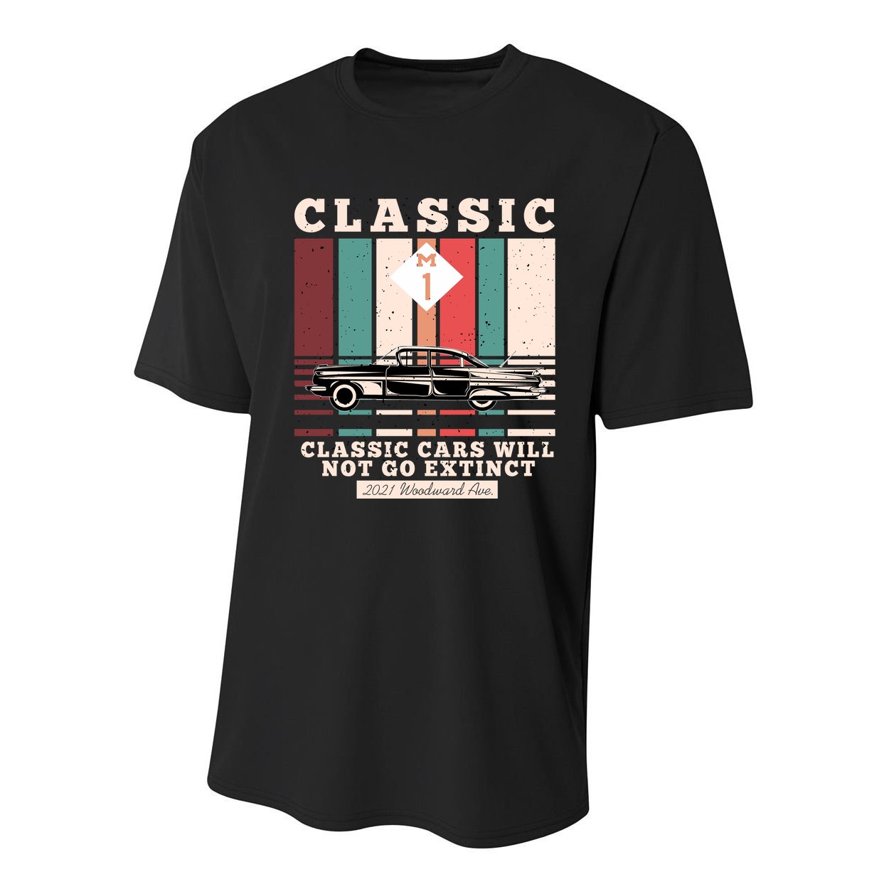 Classic Cars Will Not Go Extinct 2021 Woodward Ave M1 Youth Performance Sprint T-Shirt
