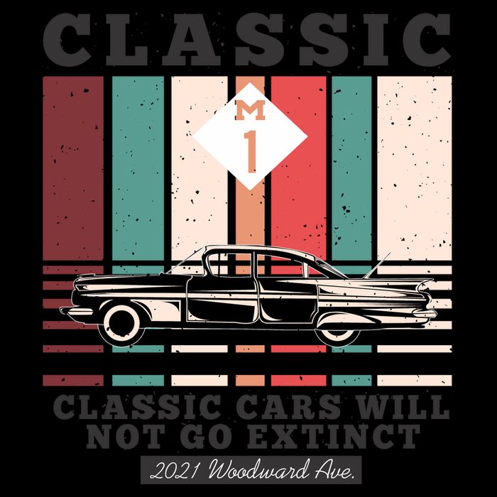 Classic Cars Will Not Go Extinct 2021 Woodward Ave M1 Baseball Sleeve Shirt