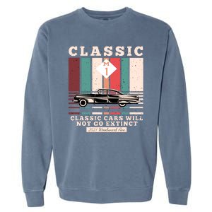 Classic Cars Will Not Go Extinct 2021 Woodward Ave M1 Garment-Dyed Sweatshirt