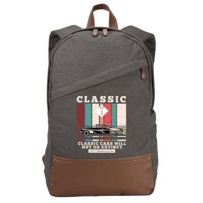 Classic Cars Will Not Go Extinct 2021 Woodward Ave M1 Cotton Canvas Backpack