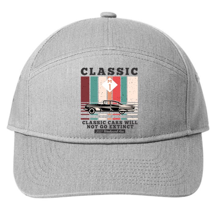 Classic Cars Will Not Go Extinct 2021 Woodward Ave M1 7-Panel Snapback Hat