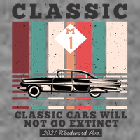 Classic Cars Will Not Go Extinct 2021 Woodward Ave M1 7-Panel Snapback Hat