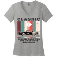 Classic Cars Will Not Go Extinct 2021 Woodward Ave M1 Women's V-Neck T-Shirt