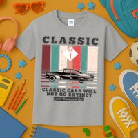 Classic Cars Will Not Go Extinct 2021 Woodward Ave M1 Kids T-Shirt
