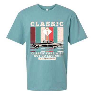 Classic Cars Will Not Go Extinct 2021 Woodward Ave M1 Sueded Cloud Jersey T-Shirt