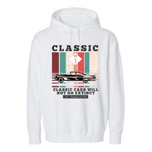 Classic Cars Will Not Go Extinct 2021 Woodward Ave M1 Garment-Dyed Fleece Hoodie