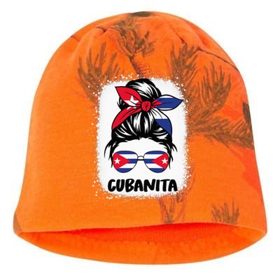 Cubanita Cuba Women Hispanic Heritage Cuban Flag Kati - Camo Knit Beanie