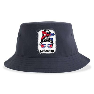 Cubanita Cuba Women Hispanic Heritage Cuban Flag Sustainable Bucket Hat