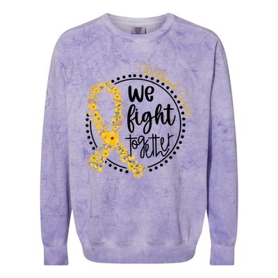 Childhood Cancer We Fight Together Colorblast Crewneck Sweatshirt