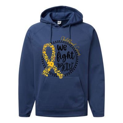 Childhood Cancer We Fight Together Performance Fleece Hoodie