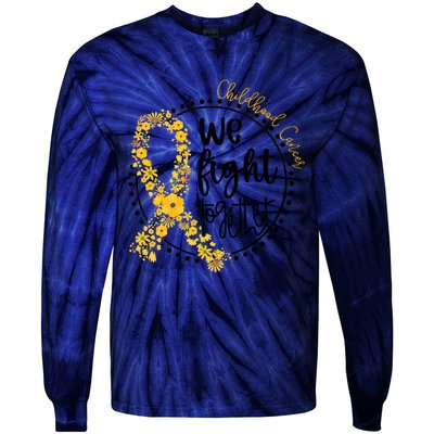 Childhood Cancer We Fight Together Tie-Dye Long Sleeve Shirt