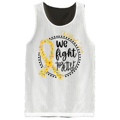 Childhood Cancer We Fight Together Mesh Reversible Basketball Jersey Tank