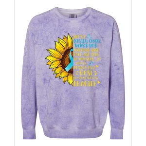 Cervical Cancer Warrior Sunflower Support Cervical Cancer Colorblast Crewneck Sweatshirt