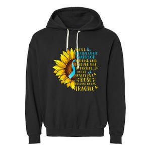 Cervical Cancer Warrior Sunflower Support Cervical Cancer Garment-Dyed Fleece Hoodie