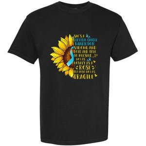 Cervical Cancer Warrior Sunflower Support Cervical Cancer Garment-Dyed Heavyweight T-Shirt