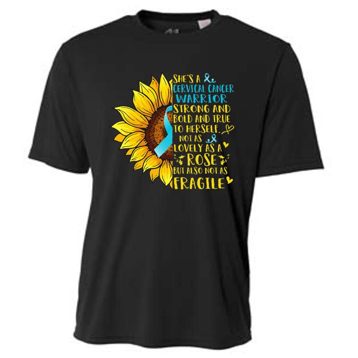 Cervical Cancer Warrior Sunflower Support Cervical Cancer Cooling Performance Crew T-Shirt