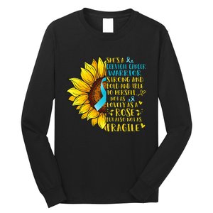 Cervical Cancer Warrior Sunflower Support Cervical Cancer Long Sleeve Shirt