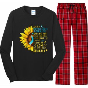 Cervical Cancer Warrior Sunflower Support Cervical Cancer Long Sleeve Pajama Set