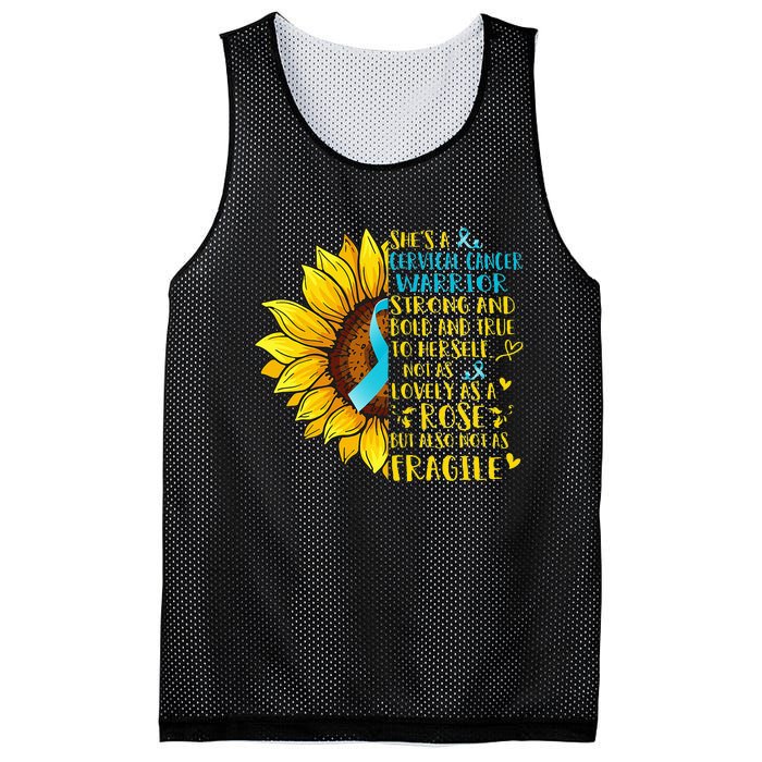 Cervical Cancer Warrior Sunflower Support Cervical Cancer Mesh Reversible Basketball Jersey Tank