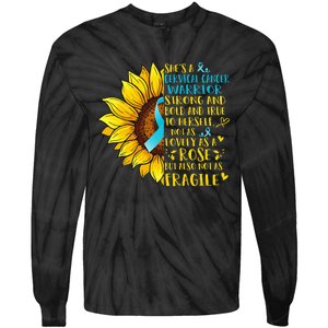 Cervical Cancer Warrior Sunflower Support Cervical Cancer Tie-Dye Long Sleeve Shirt