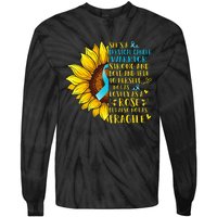 Cervical Cancer Warrior Sunflower Support Cervical Cancer Tie-Dye Long Sleeve Shirt