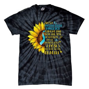 Cervical Cancer Warrior Sunflower Support Cervical Cancer Tie-Dye T-Shirt