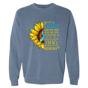 Cervical Cancer Warrior Sunflower Support Cervical Cancer Garment-Dyed Sweatshirt