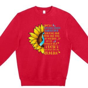 Cervical Cancer Warrior Sunflower Support Cervical Cancer Premium Crewneck Sweatshirt