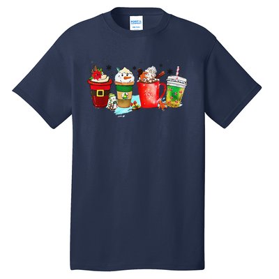 Coffee Cups Winter Snowman Cute Christmas Squad Funny Xmas Tall T-Shirt