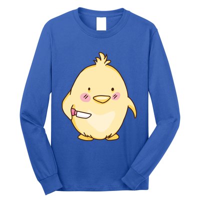 Cute Chick With Knife Gift Long Sleeve Shirt