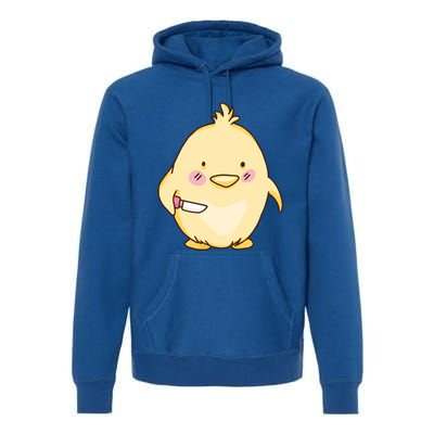 Cute Chick With Knife Gift Premium Hoodie