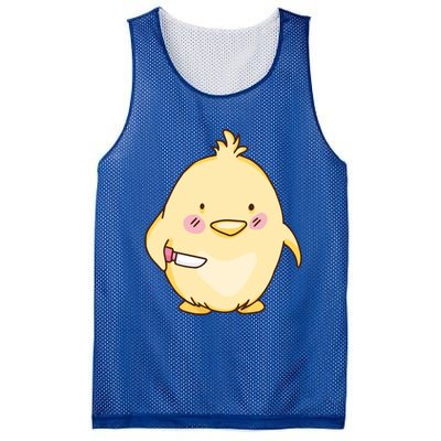 Cute Chick With Knife Gift Mesh Reversible Basketball Jersey Tank