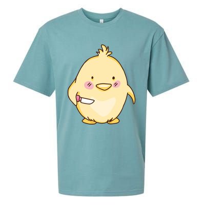 Cute Chick With Knife Gift Sueded Cloud Jersey T-Shirt