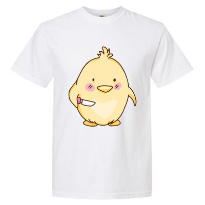 Cute Chick With Knife Gift Garment-Dyed Heavyweight T-Shirt