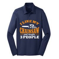 Chainsaw Carving Woodworking Logger Carpentry Woodworker Silk Touch Performance Long Sleeve Polo