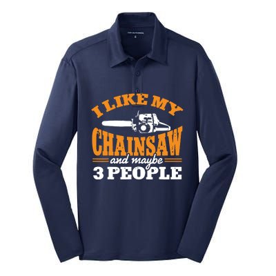 Chainsaw Carving Woodworking Logger Carpentry Woodworker Silk Touch Performance Long Sleeve Polo