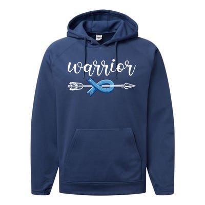 Colon Cancer Warrior Colon Cancer Awareness Meaningful Gift Performance Fleece Hoodie