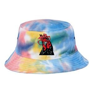 Cute Chicken With Bandana Headband And Glasses Tie Dye Newport Bucket Hat