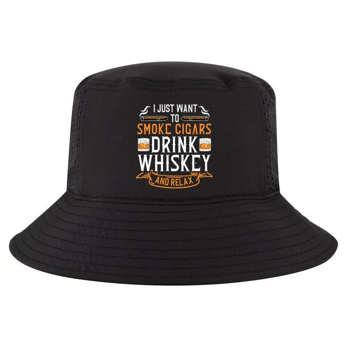 Cuban Cigar Whiskey Scotch Drinker Cool Comfort Performance Bucket Hat