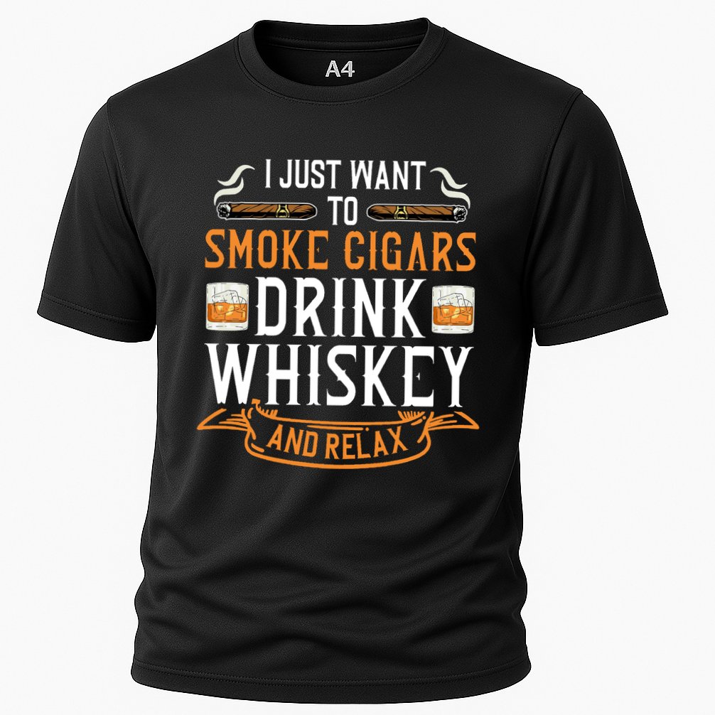 Cuban Cigar Whiskey Scotch Drinker Performance Shirt